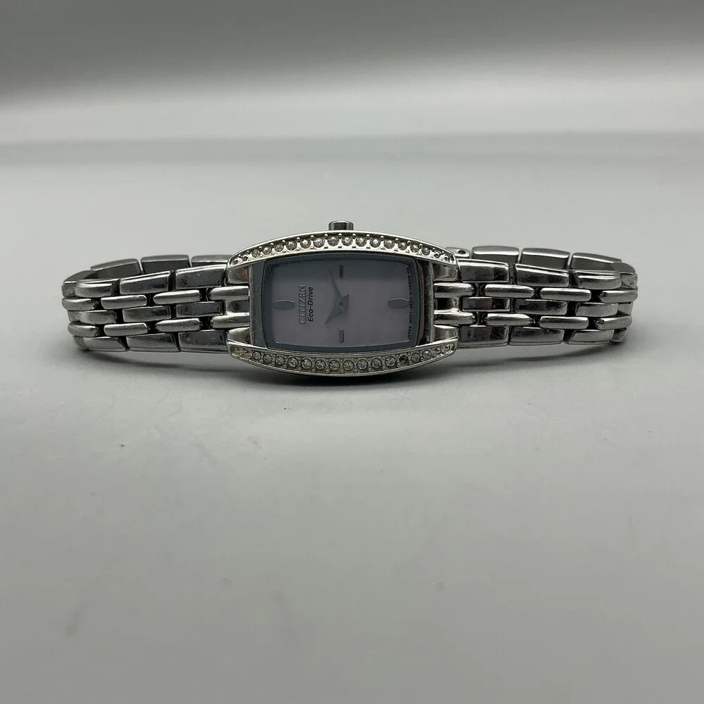 Citizen Eco-Drive Womens Watch 17mm MOP G620-S074711 Crystals Stainless 5.75